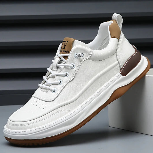 Lorenzo Leather Court Trainers
