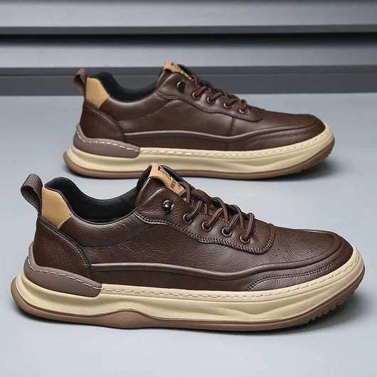 Lorenzo Leather Court Trainers