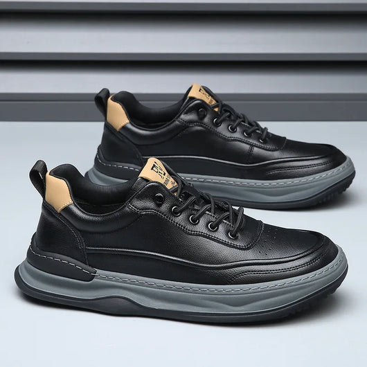 Lorenzo Leather Court Trainers