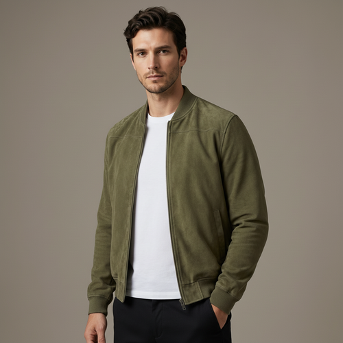Hawthorne Suede Bomber
