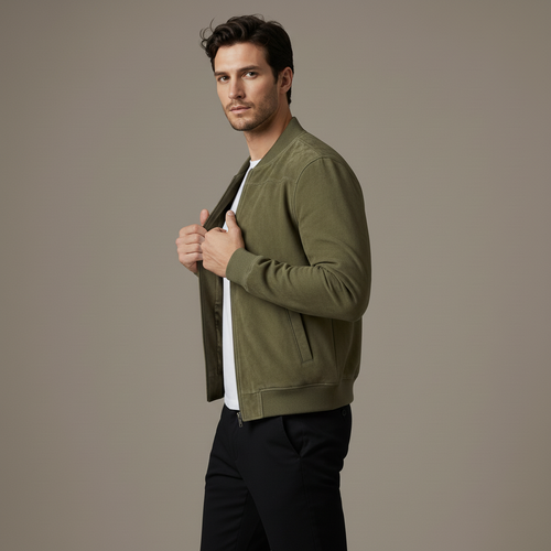 Hawthorne Suede Bomber