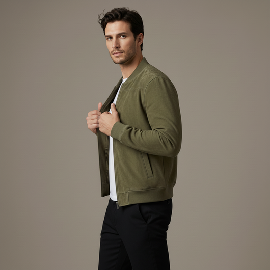 Hawthorne Suede Bomber