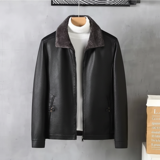 Heritage Fleece-Lined Leather Jacket